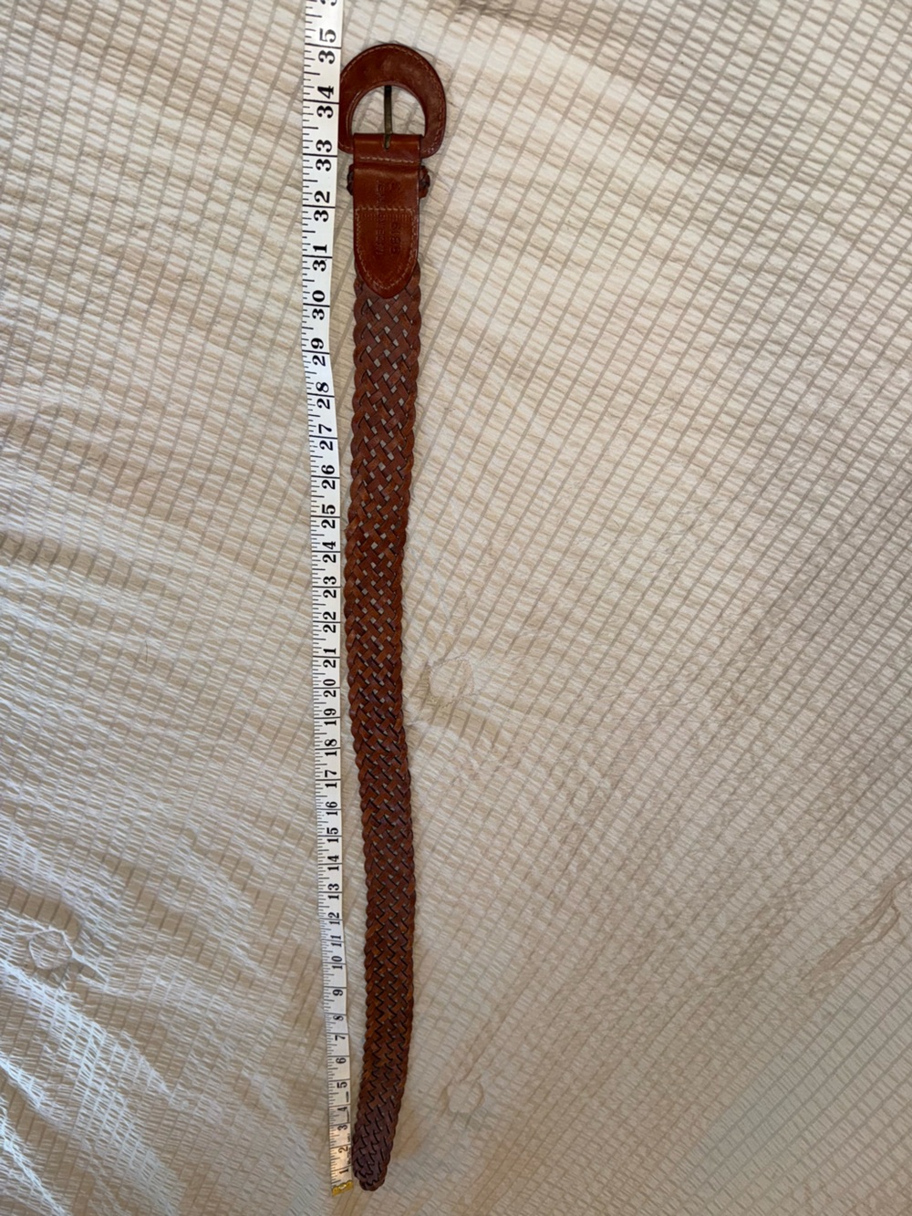 Vintage Wide Braided Leather Belt in Brown small - Picture 4 of 4